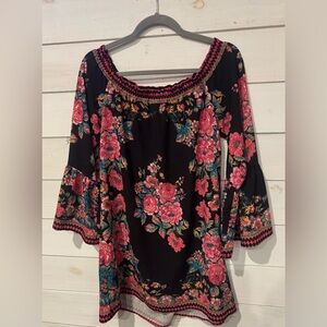 Flying Tomato Floral Black and Pink Women's Dress in size Small